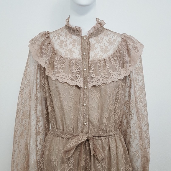**NFS** {Vintage} Romantic Victorian Lace Dress - Picture 2 of 7